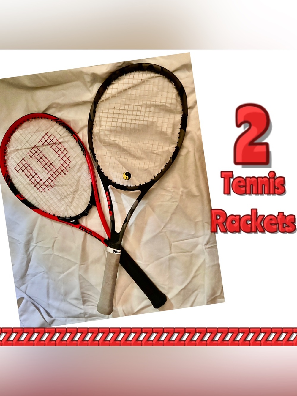 Wilson Dual Tennis Racket Set - Black and Red